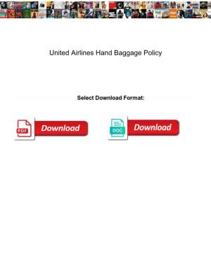 United Airlines Hand Baggage Policy