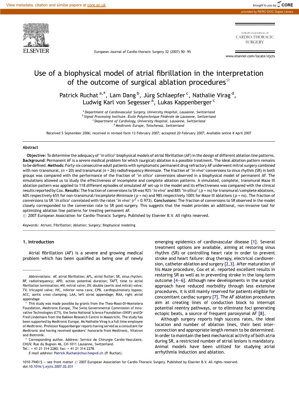 Use of a Biophysical Model of Atrial Fibrillation in The