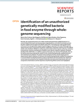 Identification of an Unauthorized Genetically Modified Bacteria In