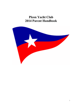 Pleon Yacht Club 2014 Parent Handbook