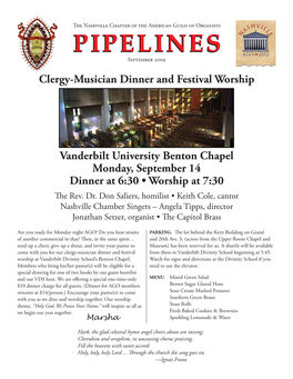 Clergy-Musician Dinner and Festival Worship Vanderbilt