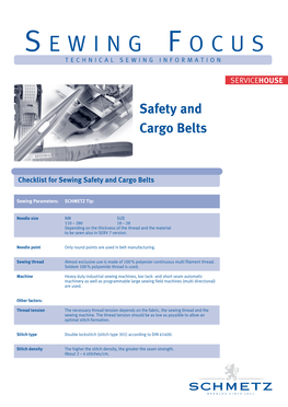 Sewing Focus Safety and Cargo Belts
