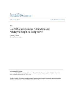 Global Consciousness: a Functionalist Neurophilosophical Perspective Connor C