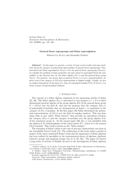 Pp. 131–140. General Linear Supergroups And