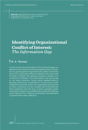 Identifying Organizational Conflict of Interest: the Information Gap