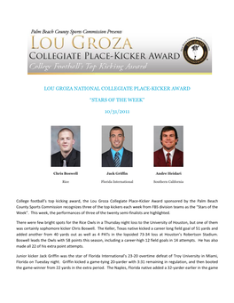 Lou Groza National Collegiate Place-Kicker Award