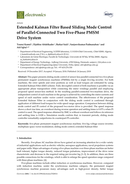 Extended Kalman Filter Based Sliding Mode Control of Parallel-Connected Two Five-Phase PMSM Drive System