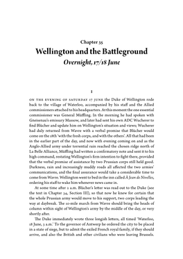 Chapter 35 Wellington and the Battleground Overnight 17/18 June