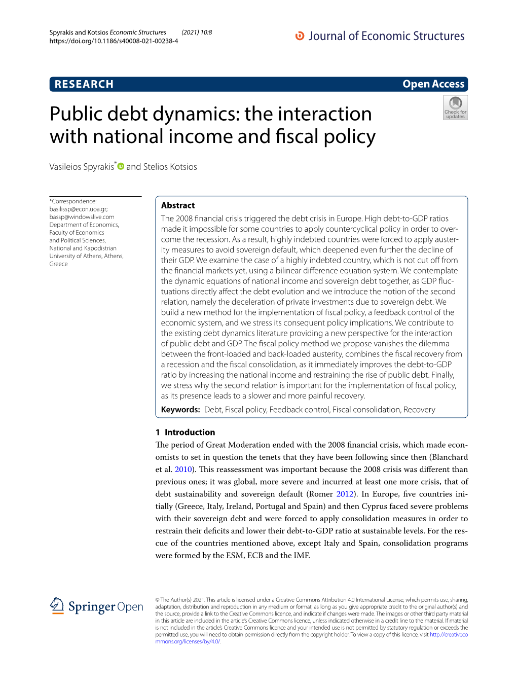 Public Debt Dynamics: the Interaction with National Income and Fiscal