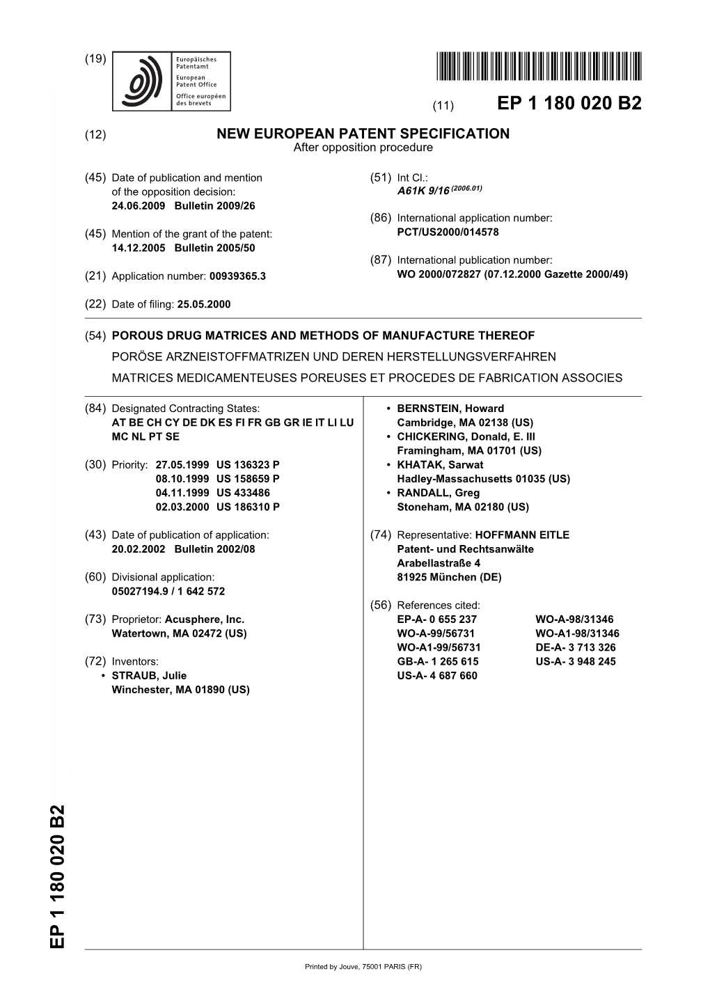 Porous Drug Matrices and Methods of Manufacture