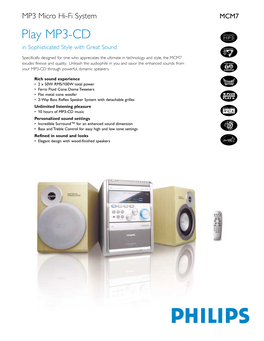 Play MP3-CD in Sophisticated Style with Great Sound