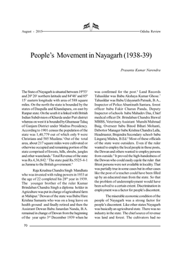 People's Movement in Nayagarh (1938-39)