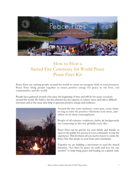 How to Host a Sacred Fire Ceremony for World Peace Peace Fires Kit