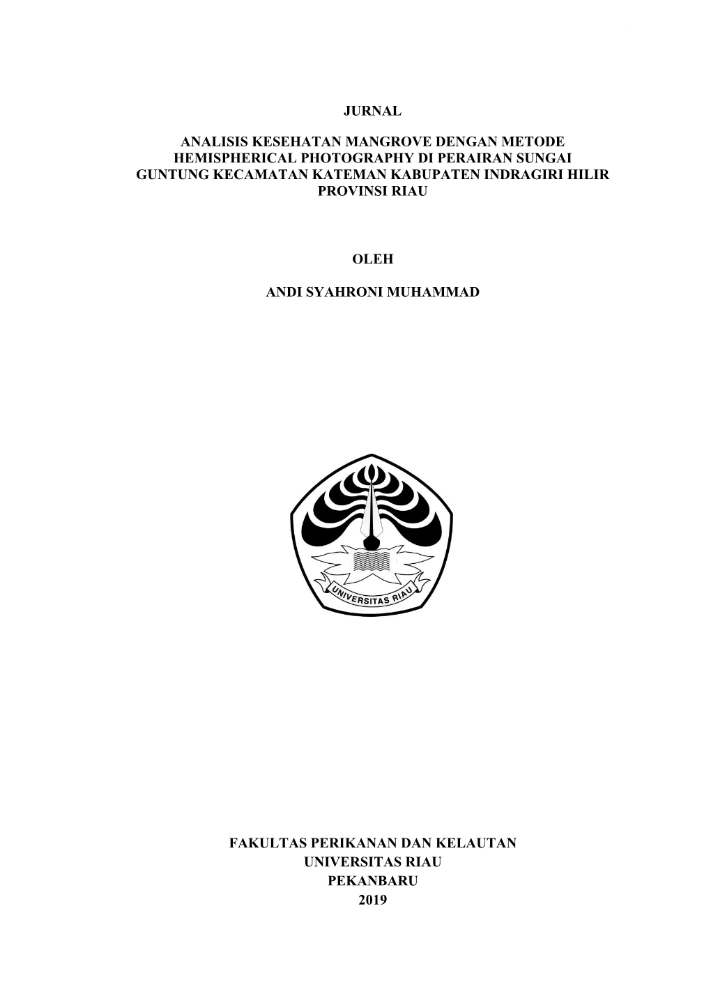 Jurnal Analisis Kesehatan Mangrove Dengan Metode