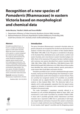 Rhamnaceae) in Eastern Victoria Based on Morphological and Chemical Data