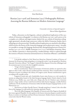 Russian (1917-1918) and Armenian (1922) Orthographic Reforms