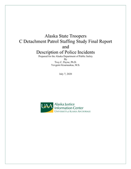 Alaska State Troopers C Detachment Patrol Staffing Study Final Report