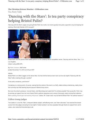 'Dancing with the Stars': Is Tea Party Conspiracy Helping Bristol Palin? - Csmonitor.Com Page 1 of 2