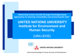 United Nations University – Institute for Environment and Human Security