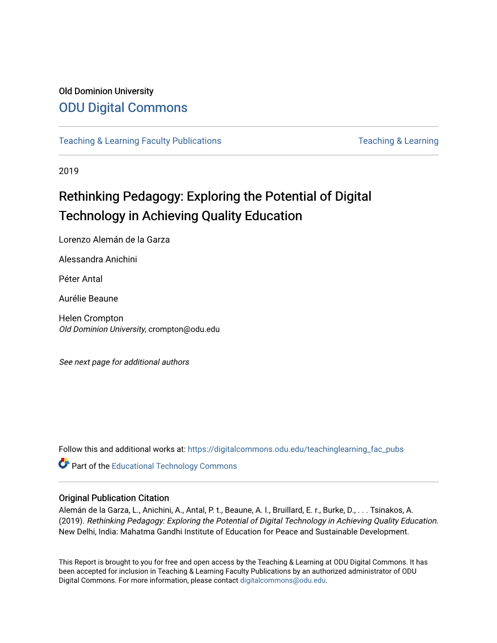 Rethinking Pedagogy: Exploring the Potential of Digital Technology in Achieving Quality Education