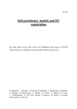 Soil Persistence Models and EU Registration