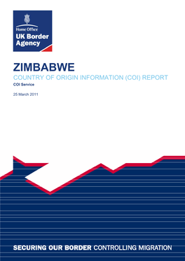ZIMBABWE COUNTRY of ORIGIN INFORMATION (COI) REPORT COI Service