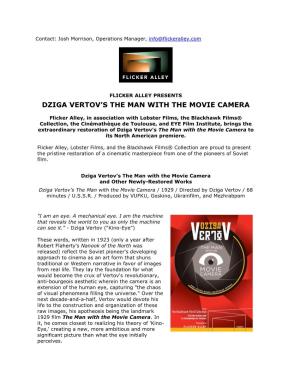 Dziga Vertov's the Man with the Movie Camera