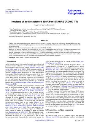 Nucleus of Active Asteroid 358P/Pan-STARRS (P/2012 T1) J