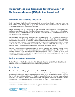 Preparedness and Response for Introduction of Ebola Virus Disease (EVD) in the Americas1
