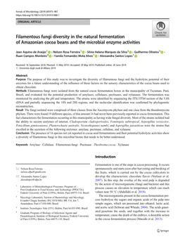 Filamentous Fungi Diversity in the Natural Fermentation of Amazonian Cocoa Beans and the Microbial Enzyme Activities