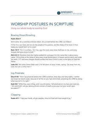WORSHIP POSTURES in SCRIPTURE Using Our Whole Body to Worship God