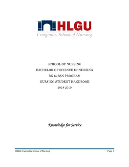 RN-BSN Student Handbook 2018-19