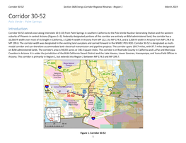Corridor 30-52 Section 368 Energy Corridor Regional Reviews - Region 1 March 2019 Corridor 30-52 Palo Verde - Palm Springs