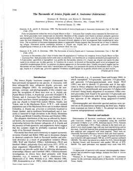 The Flavonoids of Arnica Frigida and A. Louiseana (Asteraceae)
