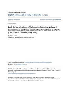 Book Review: Catalogue of Palaearctic Coleoptera, Volume 3