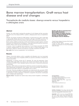 Bone Marrow Transplantation: Graft Versus Host Disease and Oral Changes