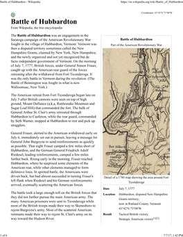 Battle of Hubbardton - Wikipedia