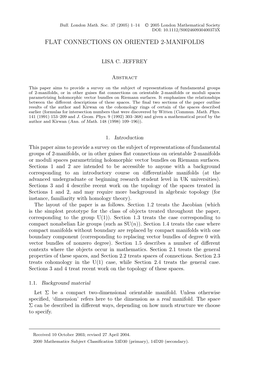 Flat Connections on Oriented 2-Manifolds