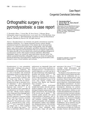 Orthognathic Surgery in Pycnodysostosis: a Case Report