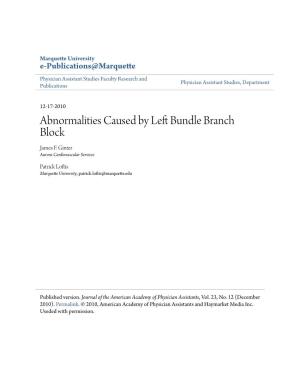 Abnormalities Caused by Left Bundle Branch Block - Print Article - JAAPA