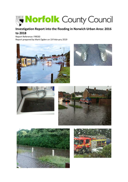Investigation Report Into the Flooding in Norwich Urban Area: 2016 to 2018