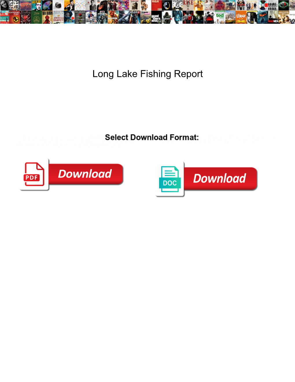 Long Lake Fishing Report