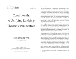Conditionals: a Unifying Ranking-Theoretic Perspective