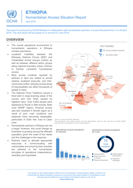 ETHIOPIA Humanitarian Access Situation Report April 2019