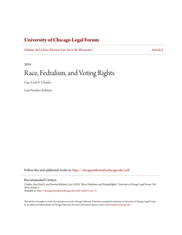 Race, Fedralism, and Voting Rights Guy-Uriel E
