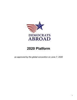 Democrats Abroad 2020 Platform