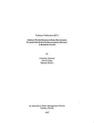 Technical Publication SJ97-1 by Christine Adamus David Clapp Stephen Brown St. Johns River Water Management District Palatka, Fl