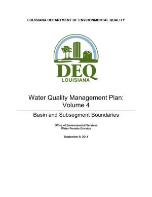 Water Quality Management Plan: Volume 4 Basin and Subsegment Boundaries