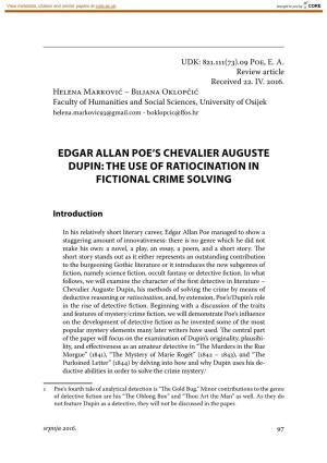 Edgar Allan Poe's Chevalier Auguste Dupin