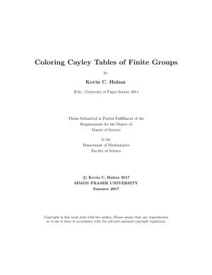 Coloring Cayley Tables of Finite Groups